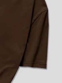 ROMWE MEN Tops Nam Hoạt hình Giải trí - Màu nâu Sô-cô-la - Xem 3