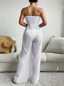 Cover up bandeau unicolor - Blanco - Ver 2