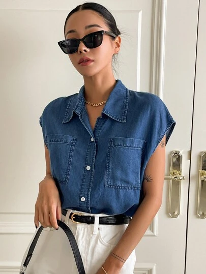 DAZY 雙口袋蝙蝠袖牛仔夾克