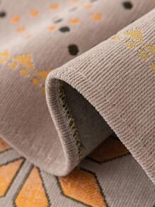 1入組滌綸沙發巾現代主義幾何圖案沙發套毛毯適合所有季節 - 卡其色 - 查看 7