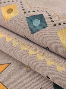 1入組滌綸沙發巾現代主義幾何圖案沙發套毛毯適合所有季節 - 卡其色 - 查看 9