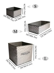 1pc Non-woven Fabric Clothes Storage Bag, Modernist Chevron Pattern Foldable Comforter Storage Bag For Bedroom - Grey - View 2