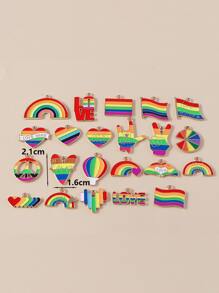 10pcs LGBT Rainbow & Heart DIY Pendant - Multicolor - View 4