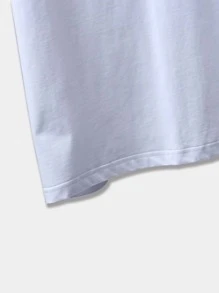 ROMWE MEN Street Life Men Letter Graphic Tee, School - White - View 4