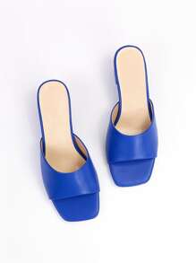 女士寬版粗跟時尚夏天穆勒涼鞋