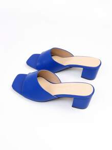 女士寬版粗跟時尚夏天穆勒涼鞋