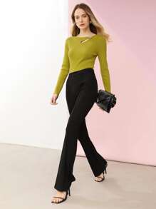 MOTF PREMIUM EMBELLISHED CUTOUT JUMPER - Olive Green - View 7