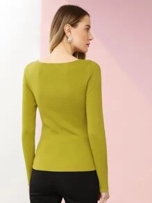 MOTF PREMIUM EMBELLISHED CUTOUT JUMPER - Olive Green - View 8