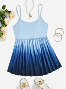 SHEIN VCAY Top de tirantes peplum de ombré - Azul - Ver 1