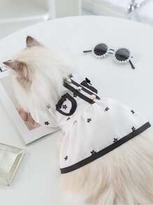 1 váy in hoa cho thú cưng cho chó và mèo cho mùa hè - Đen và trắng - Xem 3