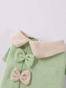 1pc Bow Decor Pet Tee For Dog And Cat For Summer - Green - View 4