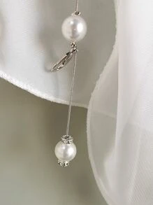 1 chiếc thắt lưng xích trang trí ngọc trai giả thanh lịch dành cho nữ dùng để trang trí váy mùa hè, mùa thu, mùa đông, Halloween - trắng - Xem 3