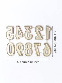 1pc Number Shaped Cutting Die - Silver - View 2