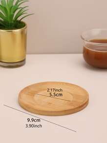 1入組竹製圓形桌杯墊 - 杏色 - 查看 7