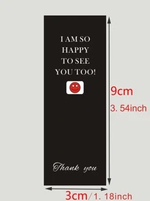 32pcs/set Paper Gift Sticker, Slogan Graphic Gift Box Seal Sticker For Party - Black - View 3