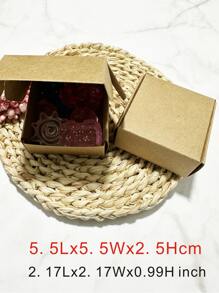 10 piezas Caja de regalo papel regalo minimalista para fiesta - Marrón - Ver 3