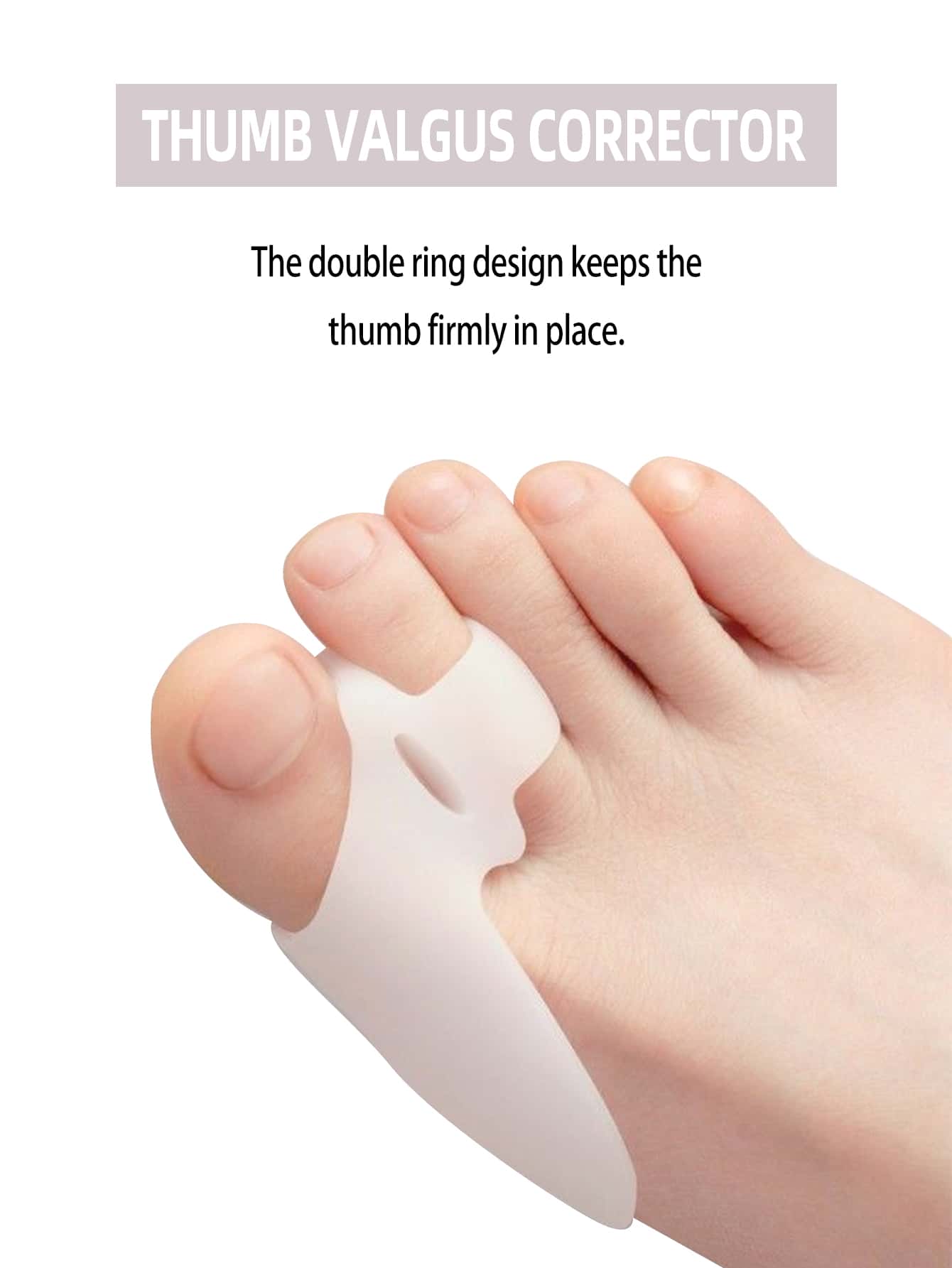 Double Hole Gel Toe Separator, 2pcs Durable Toe Spacers Toe Stretchers