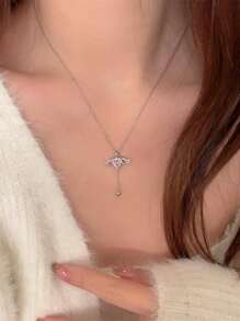 Vòng cổ quyến rũ hình trái tim & cánh bằng đá rhinestone - Nhiều màu - Xem 2