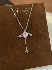 Vòng cổ quyến rũ hình trái tim & cánh bằng đá rhinestone - Nhiều màu - Xem 4