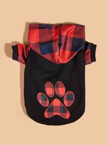 1 Áo nỉ họa tiết hình bàn chân chó cưng, thích hợp cho chó mèo vào mùa thu đông - màu đen - Xem 3