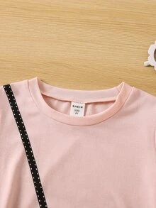 Toddler Girls Cartoon & Letter Graphic Tee - Baby Pink - View 5