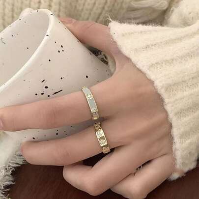 2入組水鑽裝飾戒指