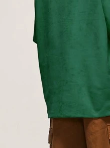 INFLATION Men Slogan Graphic Drop Shoulder Tee - Green - View 3