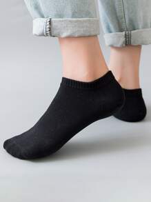 6pairs Men Random Color Solid Minimalist Ankle Socks For Daily Life
