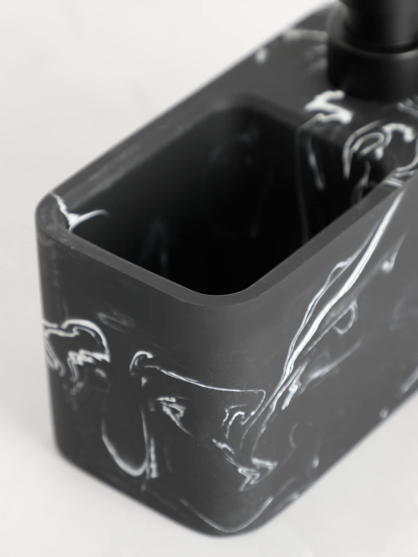 1 Bình xịt dưỡng da Polyresin, Bình đựng xà phòng phòng tắm hoa văn đá cẩm thạch hiện đại cho phòng tắm - màu đen - Xem 5