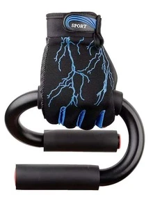 1pair Lightning & Letter Graphic Cycling Gloves - Black - View 2