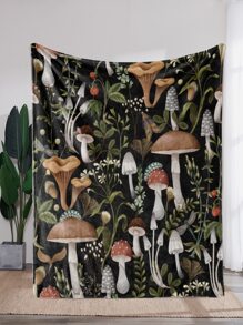 1 Chăn Vải Dệt Kim, Chăn In Hình Nấm Cottagecore Cho Giường - Nhiều màu - Xem 1