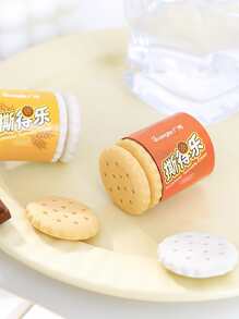 1pc Chocolate Shaped Eraser, Creative Chocolate Shaped Pencil Eraser For School, Office, Student, Painting - Black - View 2