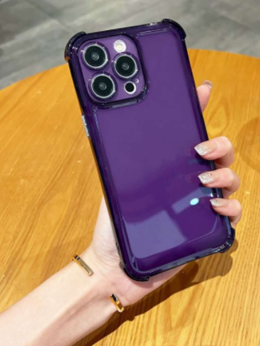 Vỏ điện thoại trong suốt chống rơi - Màu tím - Xem 1