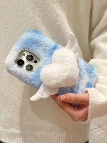 Funda para móvil con adorno de corazón felpa - Multicolor - Ver 1