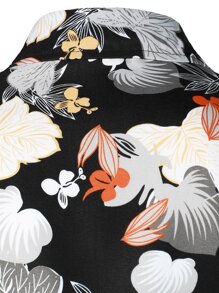 Men Floral Print Button Up Shirt - Multicolor - View 5