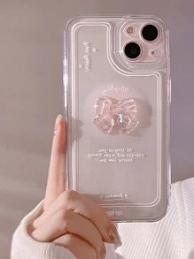 蝴蝶結裝飾透明手機殼