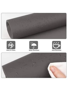 1 miếng lót chuột để bàn bằng da Pu đơn giản cho văn phòng máy tính - Màu xám đen - Xem 4