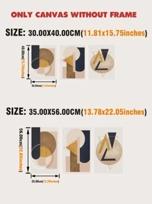 3入組幾何樣式無框畫 - 彩色 - 查看 6