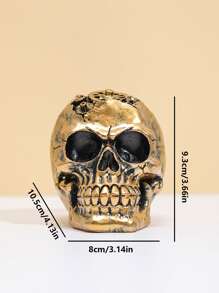 1入組萬聖節齒輪車輪骷髏頭家庭裝飾用品裝飾物 - 金色 - 查看 2