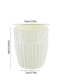 1 pc PE wazon na kwiaty, modernistyczny kwiatowy wzór biały wazon na kwiaty do domu