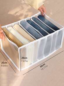 Hộp lưu trữ quần áo lưới 1 cái - trắng - Xem 7