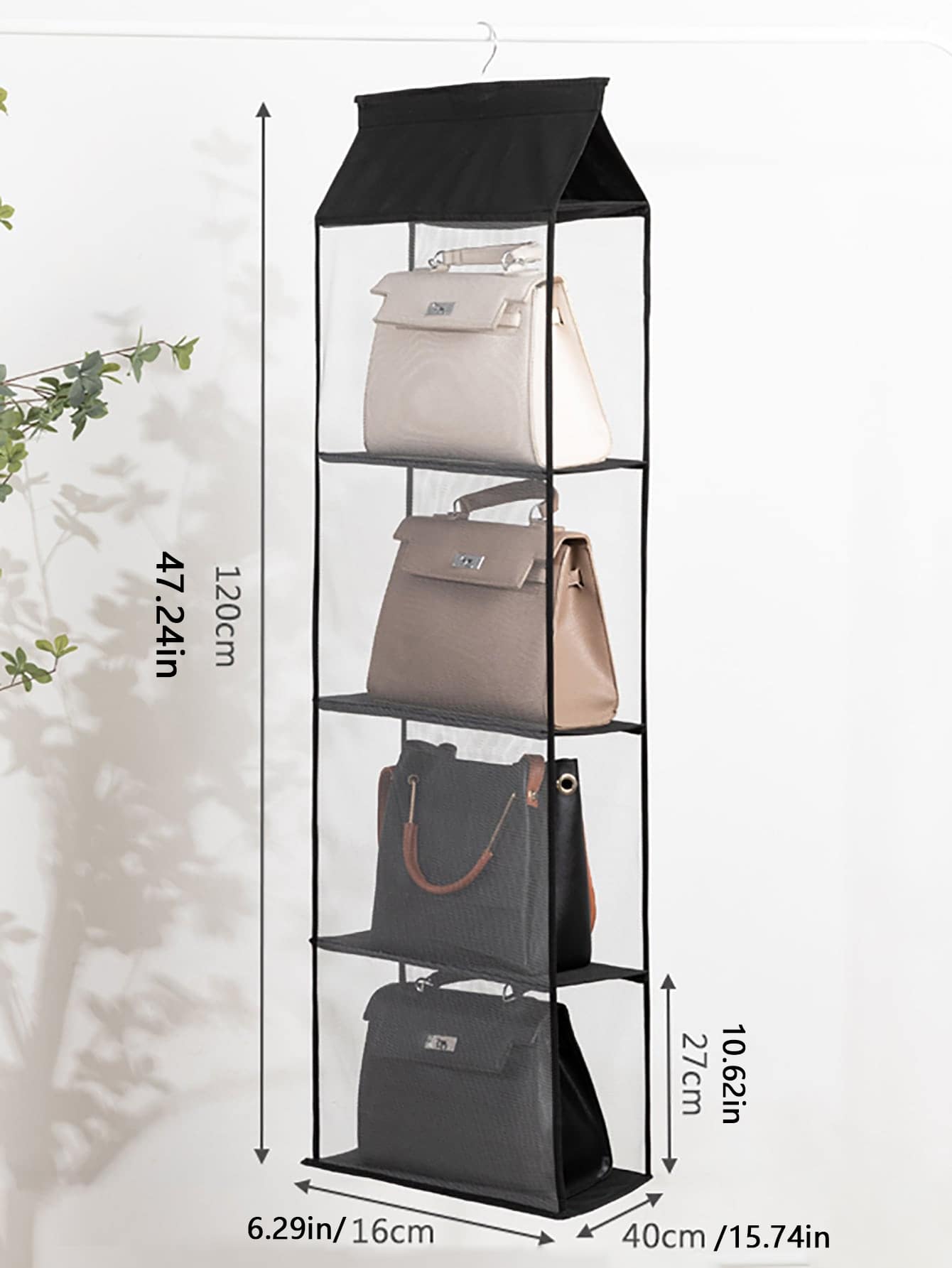 1 pieza Bolsa colgante Bolsa de almacenaje - Negro - Añade 2