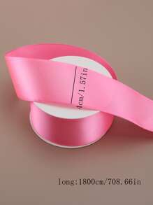 1卷粉色禮品簡約滌綸素色禮品包裝絲帶適用於派對 - 玫紅色 - 查看 2