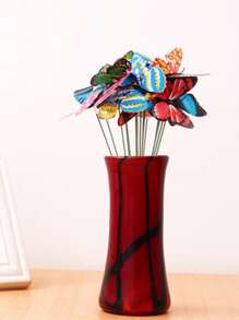 10pcs Colorful Butterfly Stakes, 3D Artificial Butterfly Decor, Garden & Patio Decor, Random Pattern - Multicolor - View 4