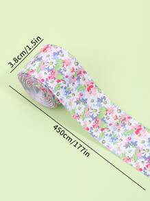 1 rollo Cinta de filamento poliéster regalo fresco con estampado floral para fiesta - Multicolor - Ver 5