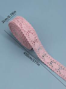 1pc 5Y/2cm Blue  Lace Ribbons for Gifts Wrapping , Hair Bows Making and Wedding Decoration DIY Floral Bouquets,Sewing Quilting Material Handicraft. - Pink - View 5