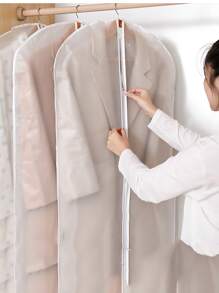 5pcs Clothes Dust Storage Bag - White - View 1