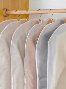5pcs Clothes Dust Storage Bag - White - View 3