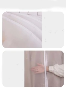 5pcs Clothes Dust Storage Bag - White - View 4