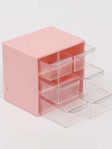 1pc Multi-grid Storage Box - Pink - View 2